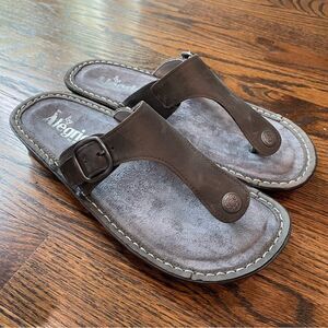 ALEGRIA PG Lite Vella Sandal Oiled Ash Gray Leather Flip Flop Sandals